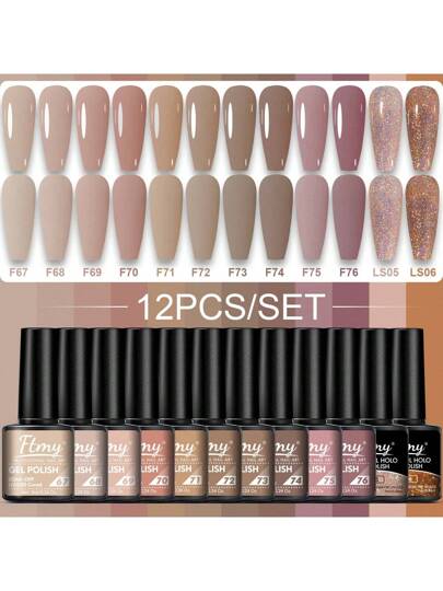 Kit de Esmaltes em Gel Ftmy | 12 Cores - Luna Fashion Style -