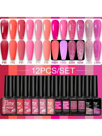 Kit de Esmaltes em Gel Ftmy | 12 Cores - Luna Fashion Style -