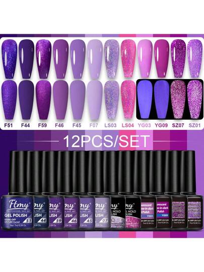 Kit de Esmaltes em Gel Ftmy | 12 Cores - Luna Fashion Style -