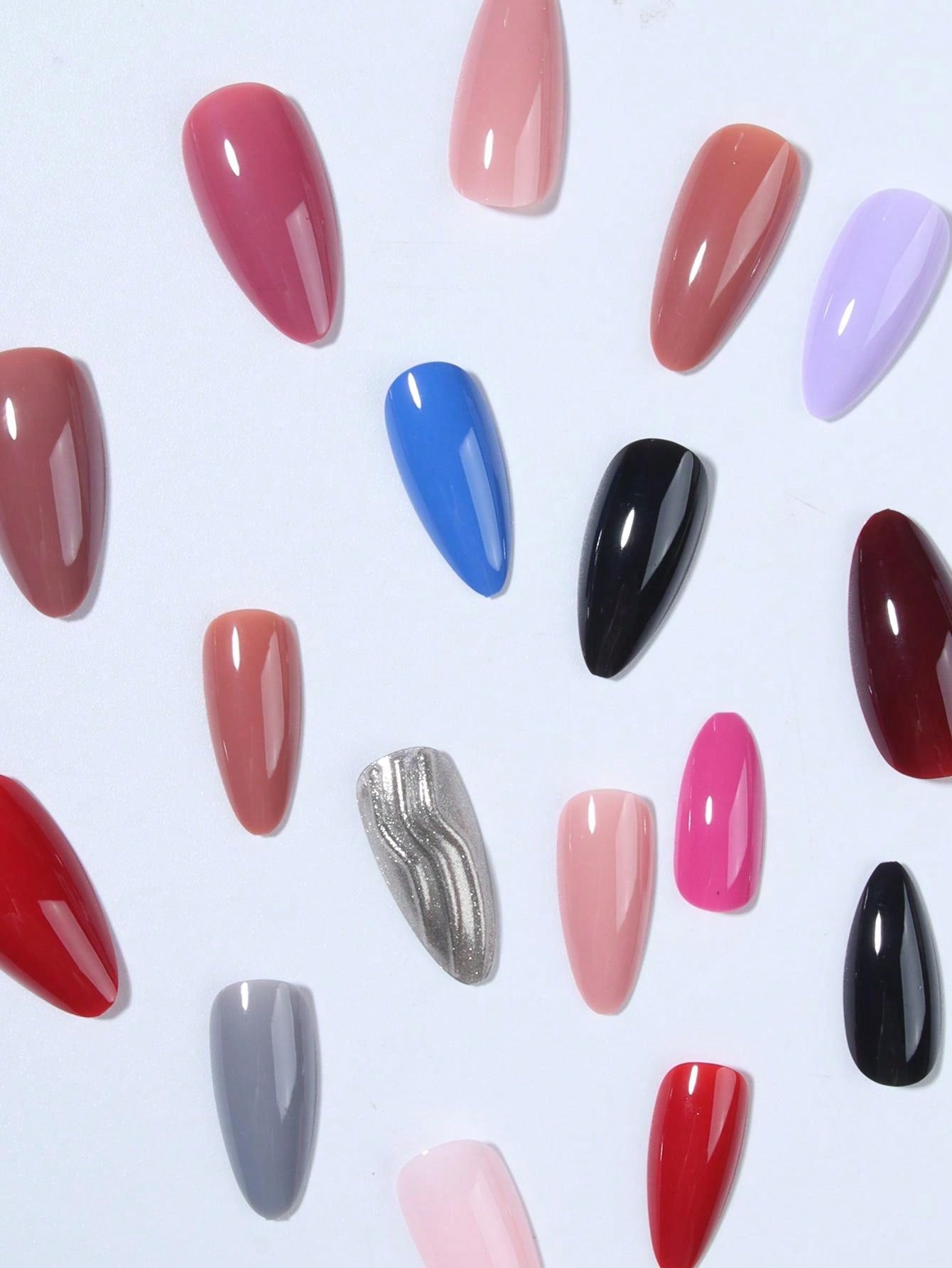 Kit de Unhas Postiças Acrílicas - 292 Peças com 12 Cores - Luna Fashion Style -