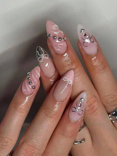 Kit de Unhas Postiças Press On Amendoado | 24 u - Luna Fashion Style -