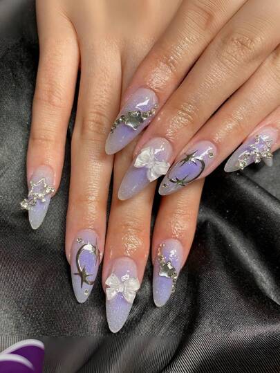 Kit de Unhas Postiças Press On Amendoado | 24 u - Luna Fashion Style -