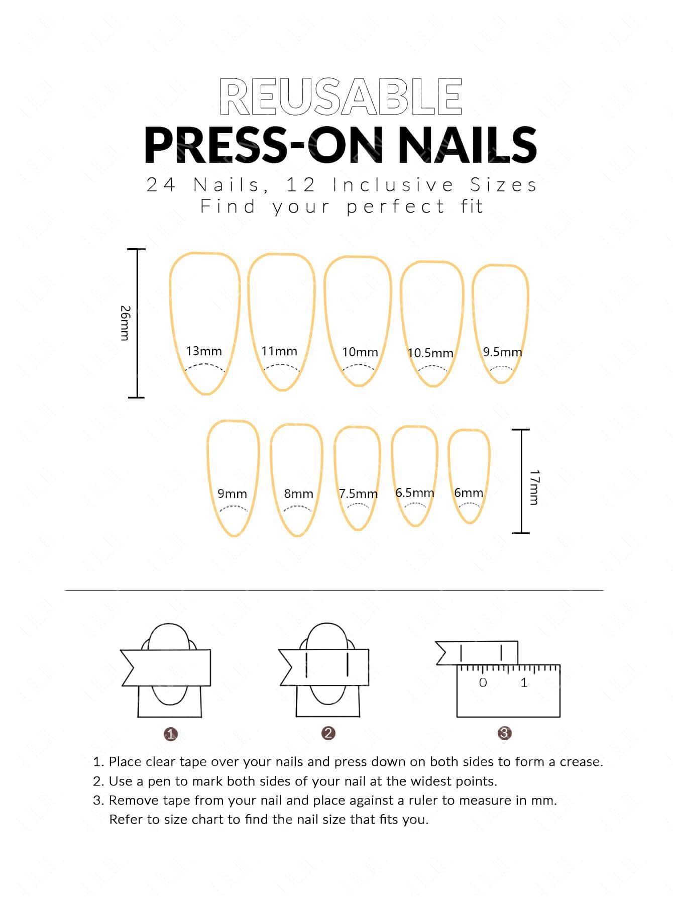 Kit de Unhas Postiças Press On Amendoado | 24 u - Luna Fashion Style -