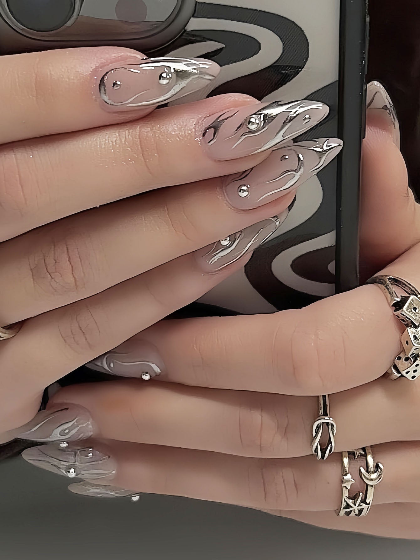 Kit de Unhas Postiças Press On Amendoado | 24 u - Luna Fashion Style -