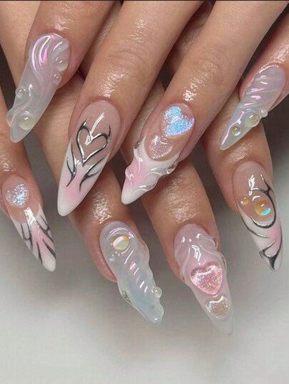 Kit de Unhas Postiças Press On Amendoado | 24 u - Luna Fashion Style -