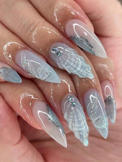 Kit de Unhas Postiças Press On Amendoado | 24 u - Luna Fashion Style -