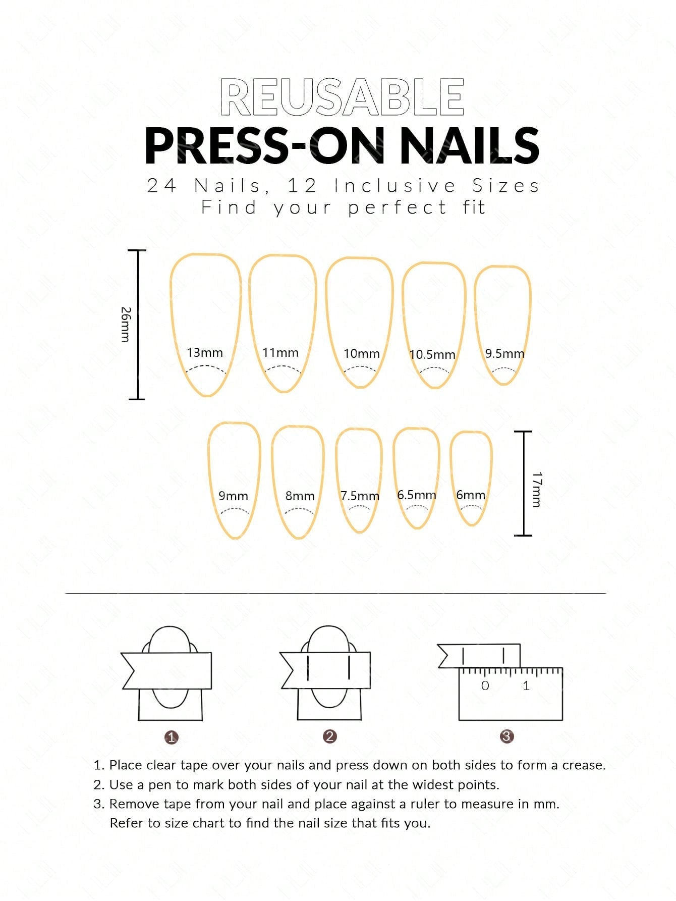 Kit Manicure Francesa Longa Aurora Sereia | 24 u - Luna Fashion Style -