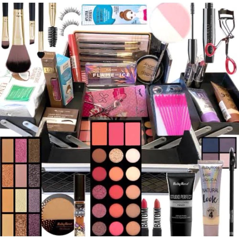 Kit Maquiagem Skincare Inovadora 13 Itens Profissional - Luna Fashion Style -