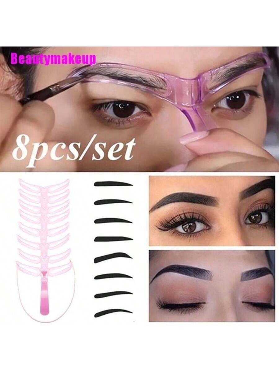 Kit Modelador De Sobrancelha | Molde com 8 Pçs - Luna Fashion Style -