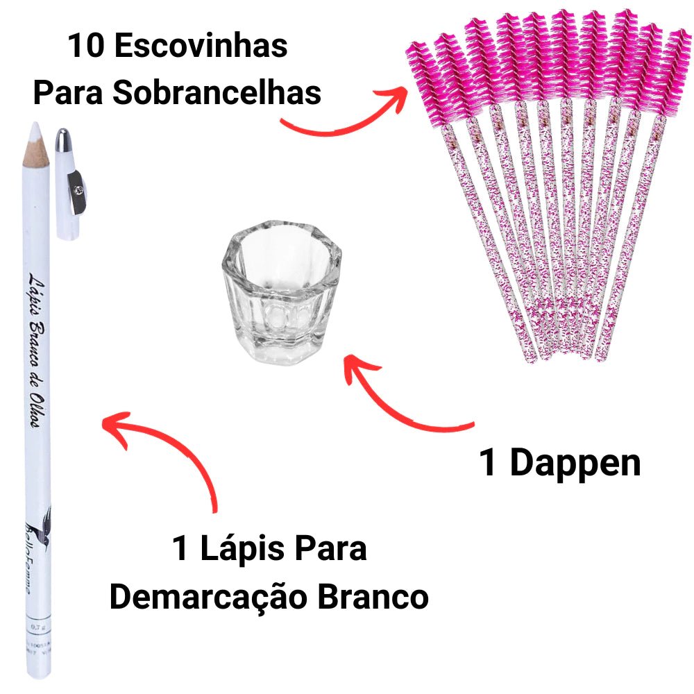 Kit Profissional c/ Acessórios de Designer de Sobrancelhas - Luna Fashion Style -