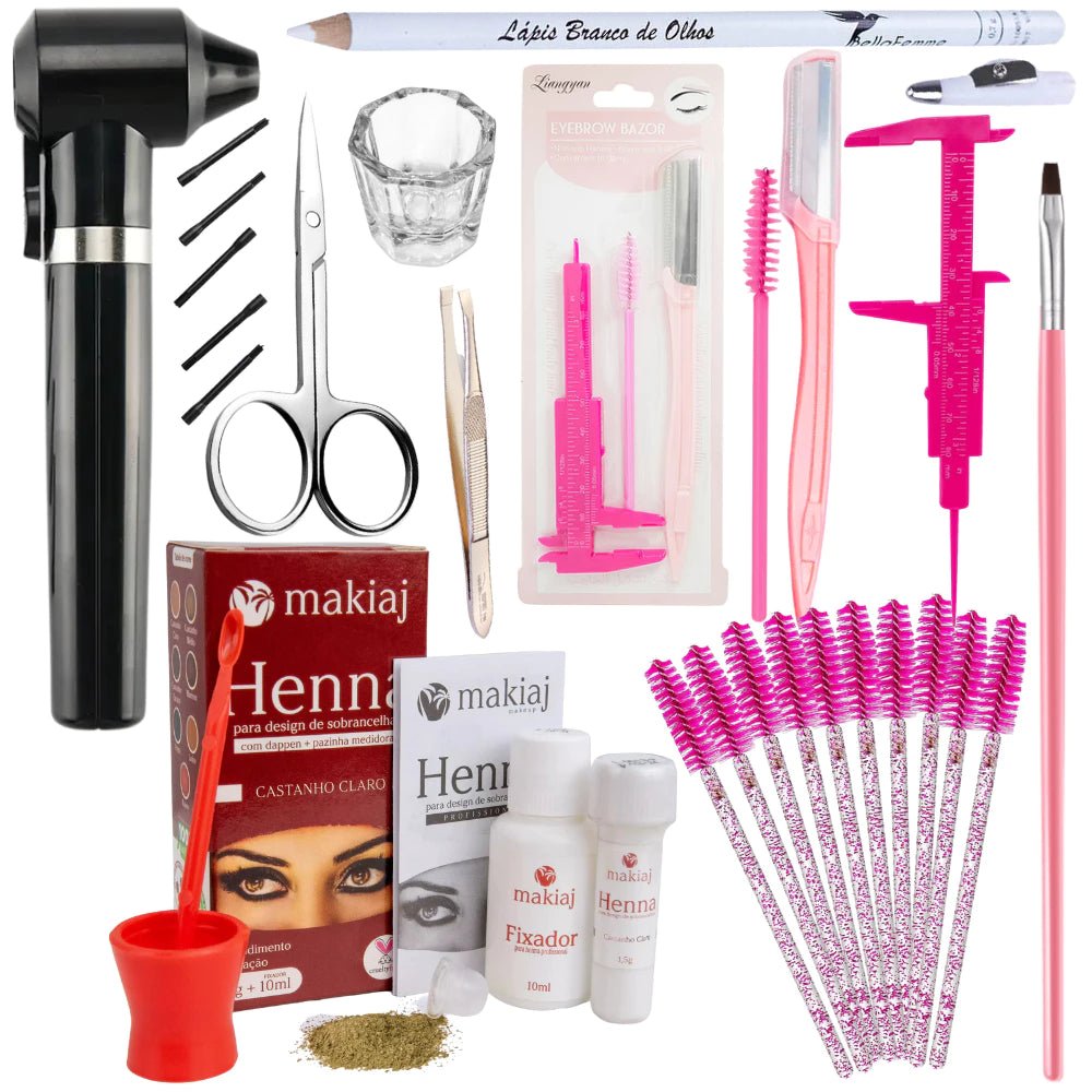 Kit Profissional c/ Acessórios de Designer de Sobrancelhas - Luna Fashion Style -