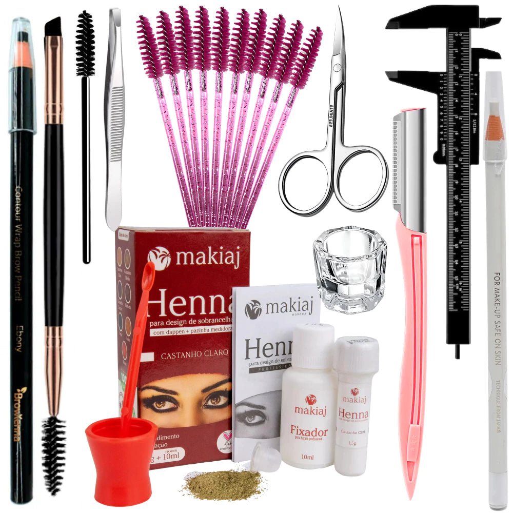 Kit Sobrancelha Profissional Henna Makiaj - Luna Fashion Style -