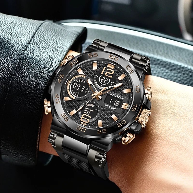 LIGE Relogio Digital Masculino | à prova d'água - Luna Fashion Style -