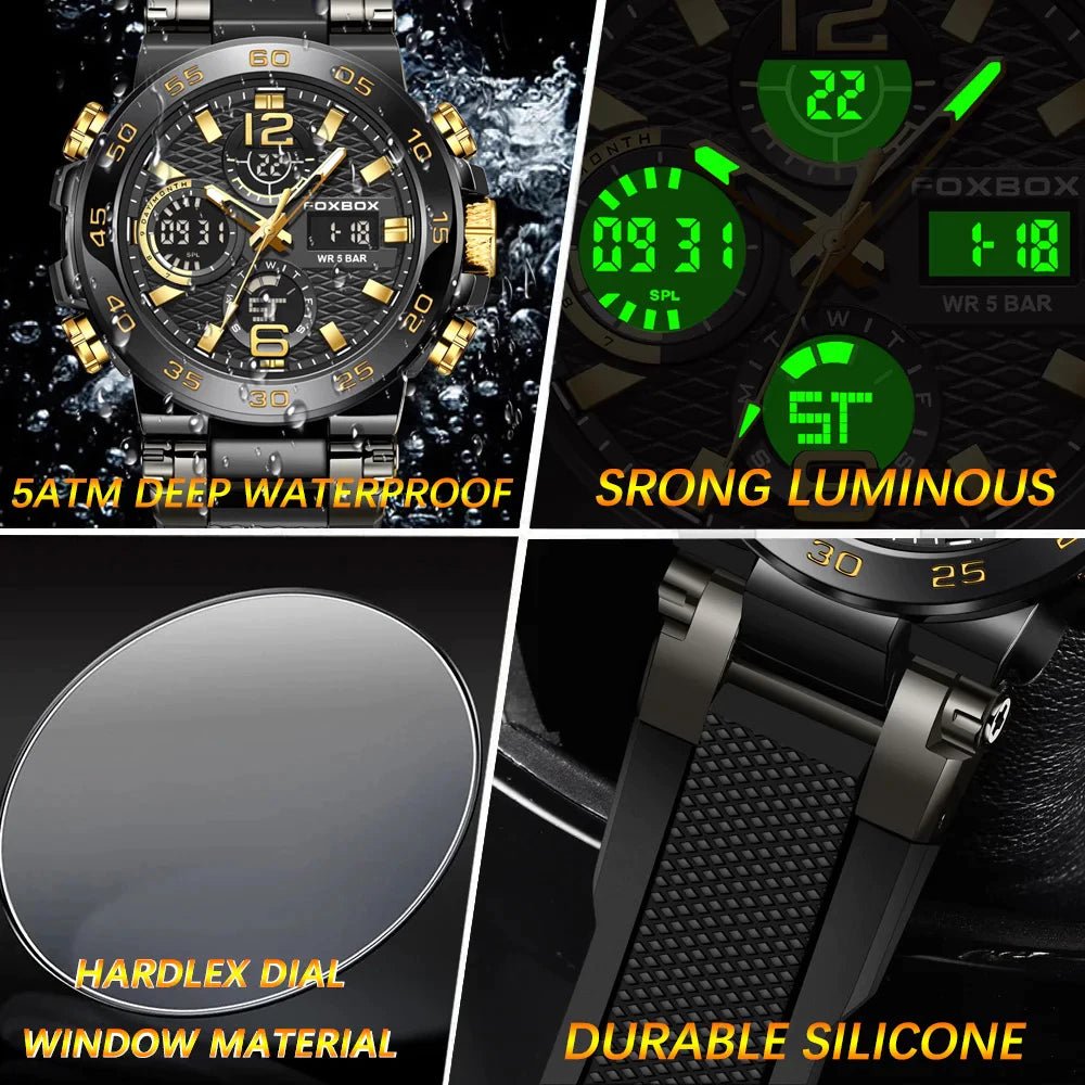 LIGE Relogio Digital Masculino | à prova d'água - Luna Fashion Style -