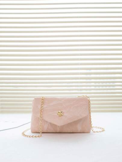 Mini Bolsa Pequena com Aba de Corrente - Luna Fashion Style -