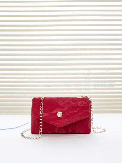 Mini Bolsa Pequena com Aba de Corrente - Luna Fashion Style -