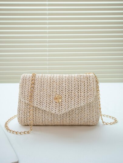 Mini Bolsa Pequena com Aba de Corrente - Luna Fashion Style -