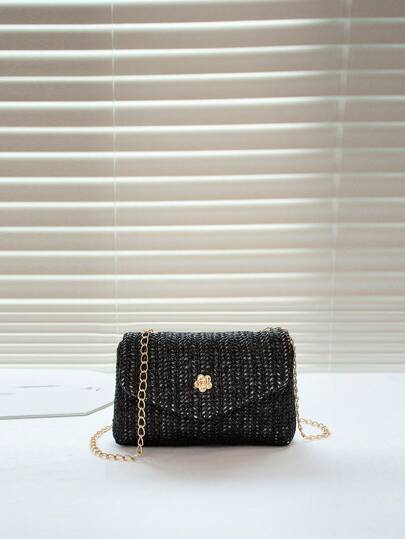 Mini Bolsa Pequena com Aba de Corrente - Luna Fashion Style -