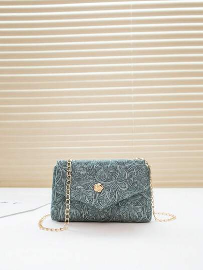 Mini Bolsa Pequena com Aba de Corrente - Luna Fashion Style -