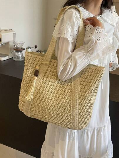 Nova Bolsa de Praia Trançada Elegante - Luna Fashion Style -