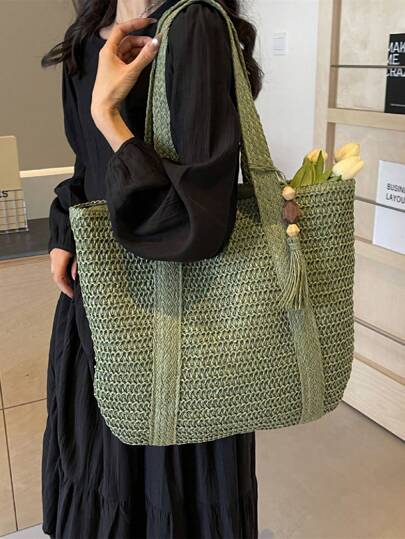 Nova Bolsa de Praia Trançada Elegante - Luna Fashion Style -