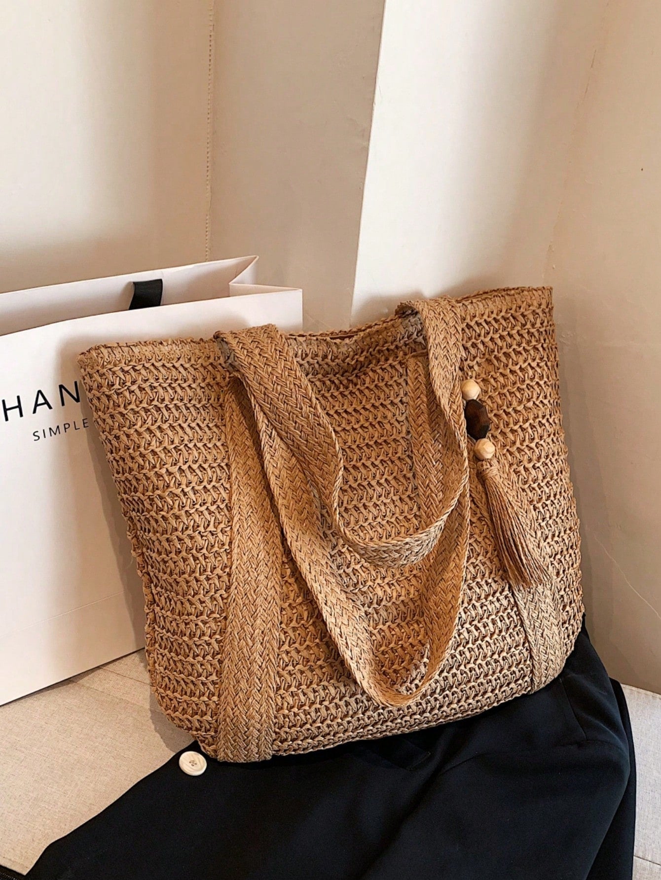 Nova Bolsa de Praia Trançada Elegante - Luna Fashion Style -