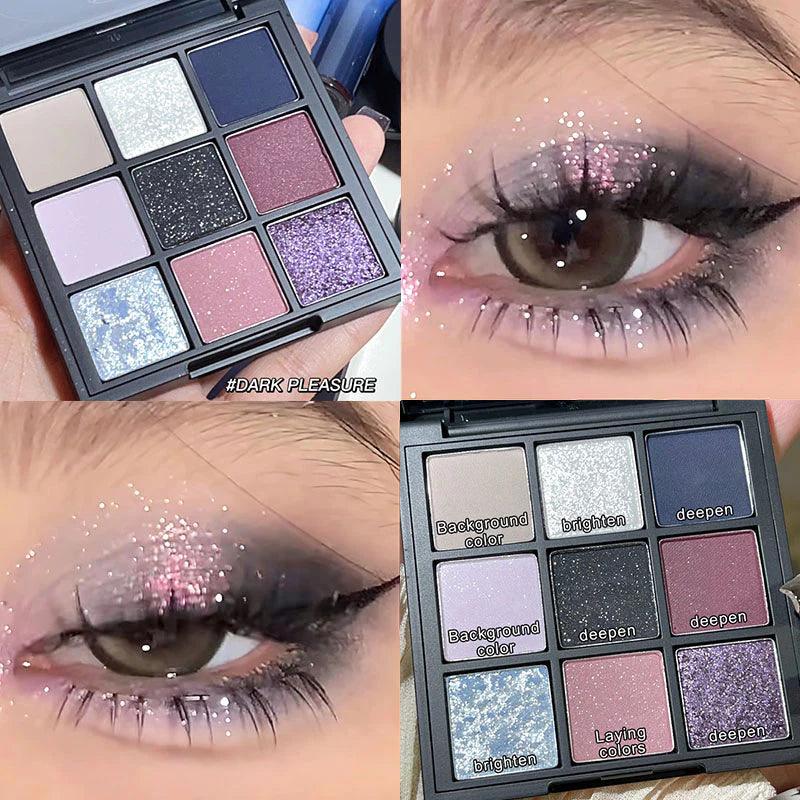 Paleta de Sombras com 9 Cores | Brilhante e Estilosa - Luna Fashion Style -