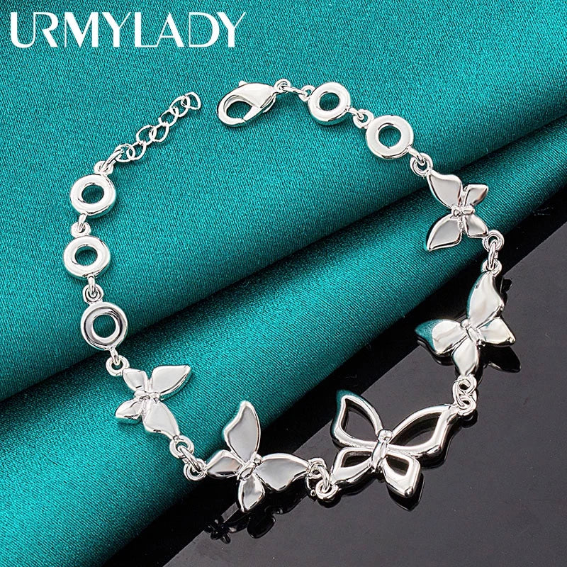 Pulseira ButterflyCharm - Prata 925 com Borboletas Delicadas