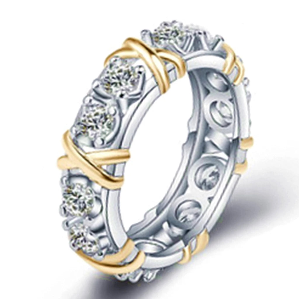Anel de Prata 925 com Moissanite e Design XO