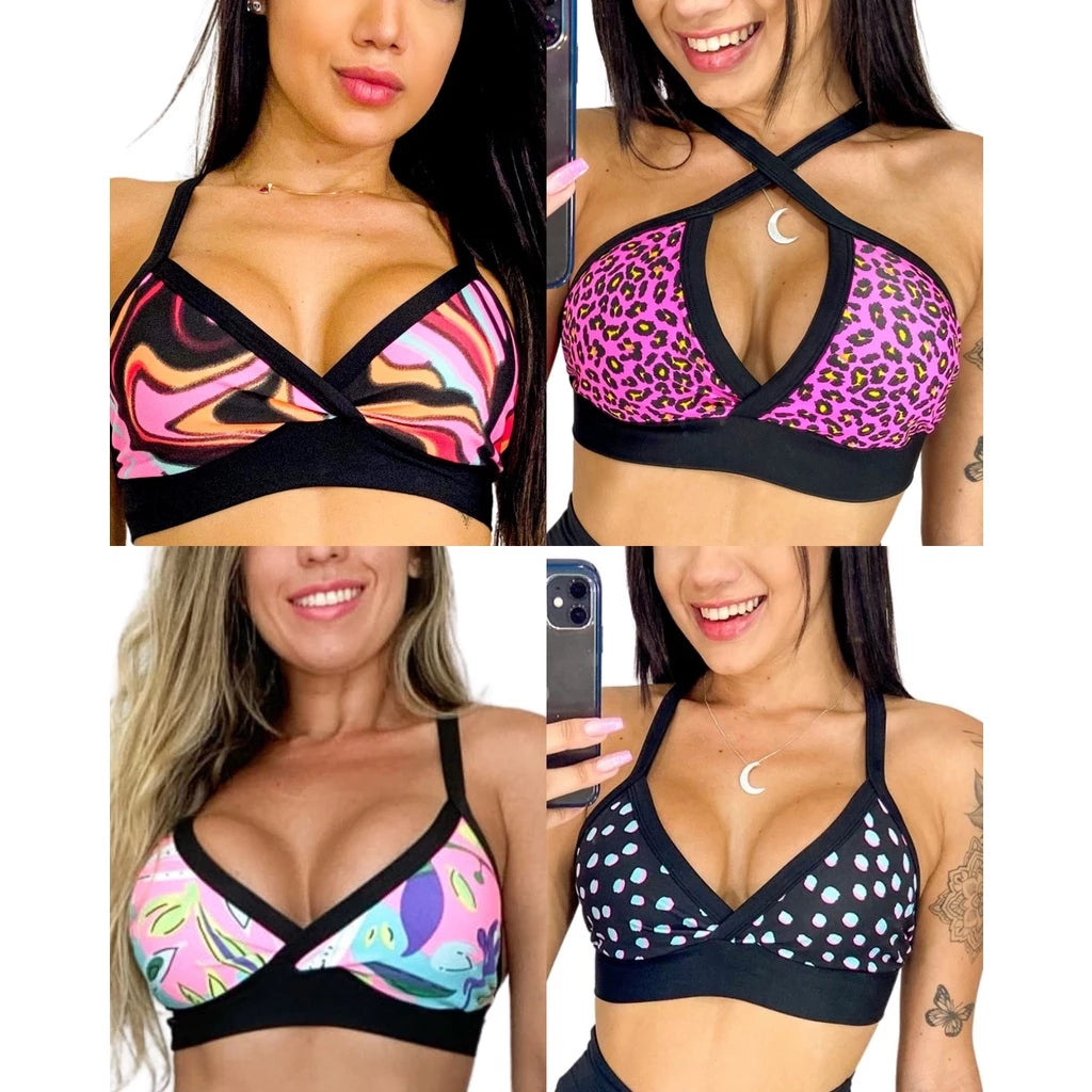 Kit c/ 3 Tops Fitness | Conforto, Sustentação e Estilo