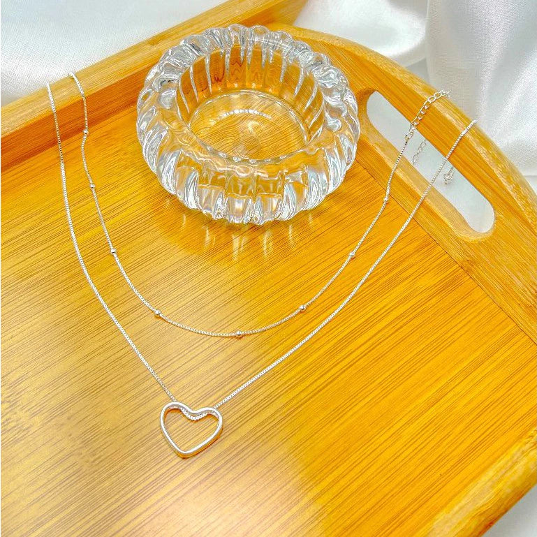 Kit Elegance - Colar Veneziana + Colar Coração Banhado a Prata 925