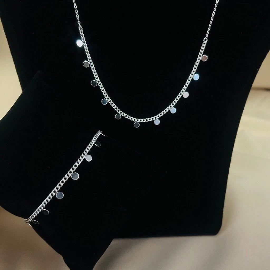 Grumet Kit - Choker Necklace and Bracelet Plated in 18K Gold and 925 Silver