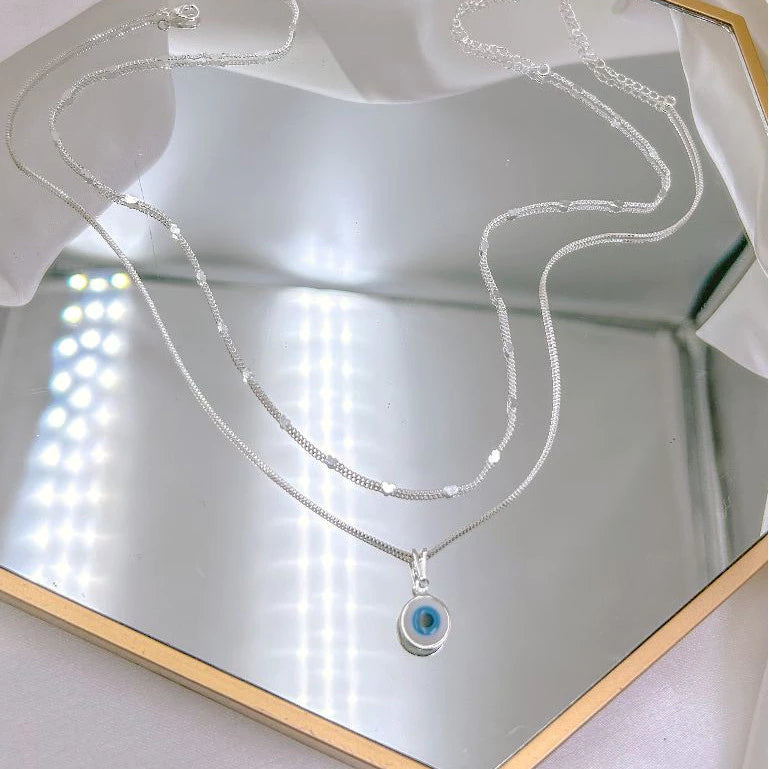 Kit Duo Protection - Choker Coração + Colar Olho Grego em Prata 925