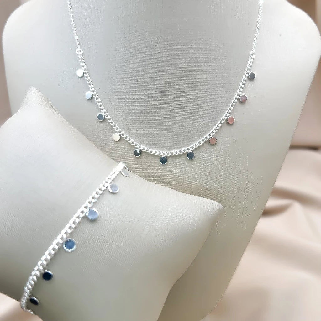Grumet Kit - Choker Necklace and Bracelet Plated in 18K Gold and 925 Silver