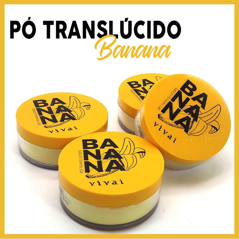 Pó Banana Translúcido Vivai – Acabamento Aveludado, Antibrilho, Fixador de Maquiagem