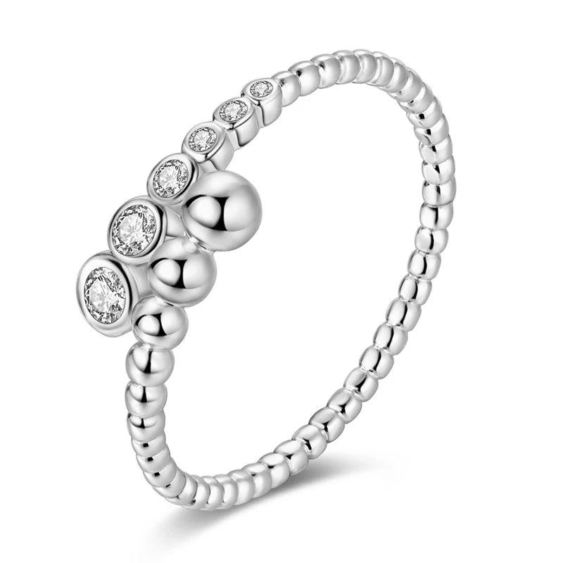 Anillo Arcoíris Elegancia - Plata 925 con Circonita en Forma de Gota de Agua
