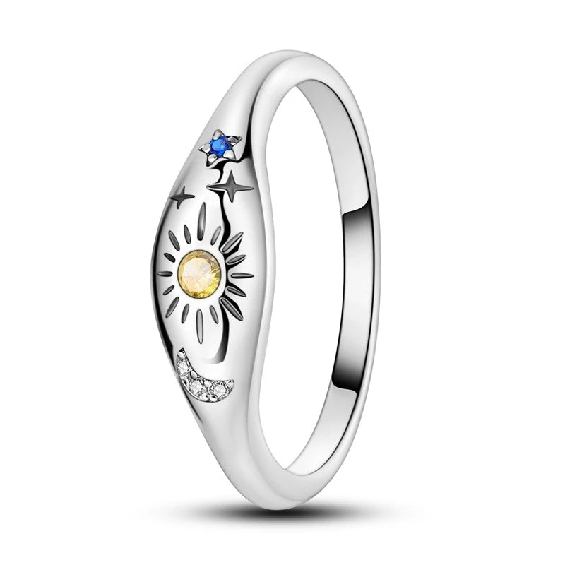 Anillo Arcoíris Elegancia - Plata 925 con Circonita en Forma de Gota de Agua