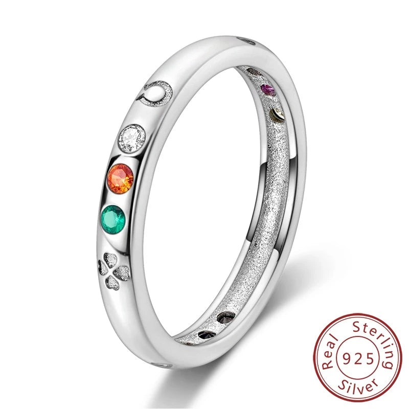 Anillo Arcoíris Elegancia - Plata 925 con Circonita en Forma de Gota de Agua
