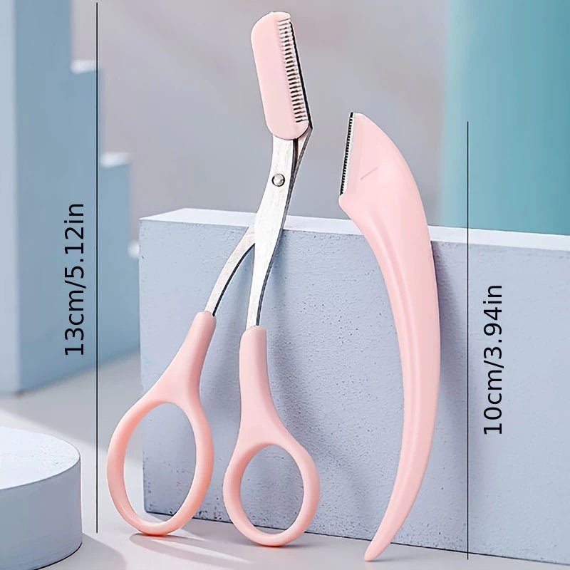 Tesoura de Corte de Sobrancelhas 2pcs com Aparador - Luna Fashion Style -