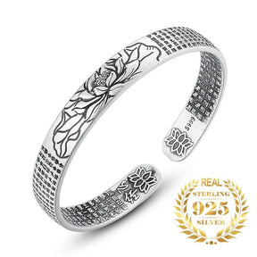 Pulsera SilverZen - Plata 925 ajustable con escrituras budistas