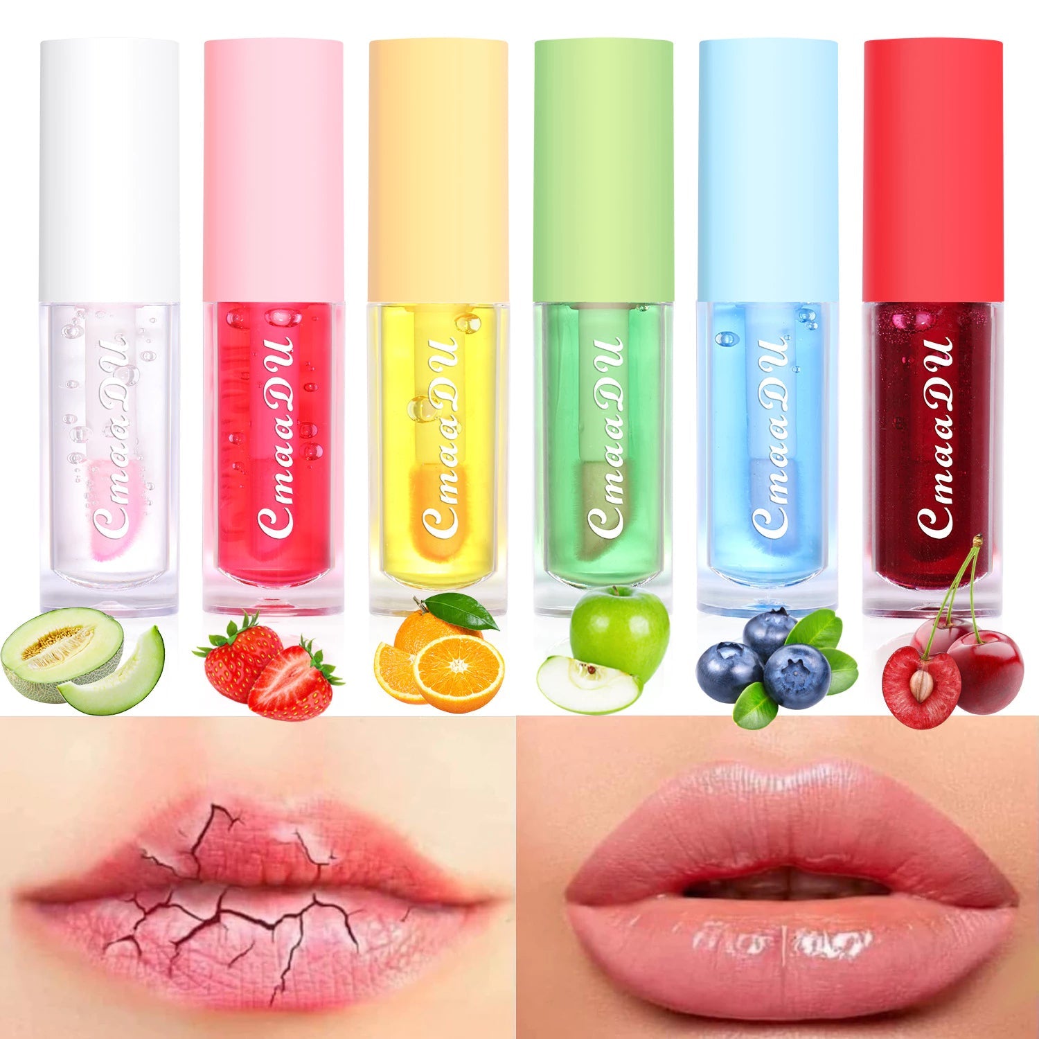 6 Cores Hidratante Labial com Sabor de Frutas e Mudança de Cor - Luna Fashion Style - 