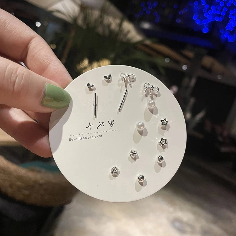 Conjunto SilverWeek: 7 pares de pendientes para mujer en plata 925