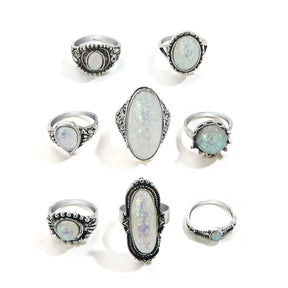 BohoQueen™ - Conjunto de anillos de plata vintage