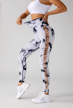 GlowFit™ - Leggings tie-dye con aberturas laterales