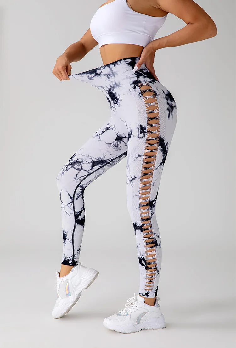 GlowFit™ - Leggings tie-dye con aberturas laterales