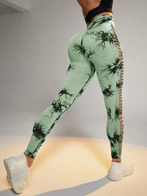 GlowFit™ - Leggings tie-dye con aberturas laterales