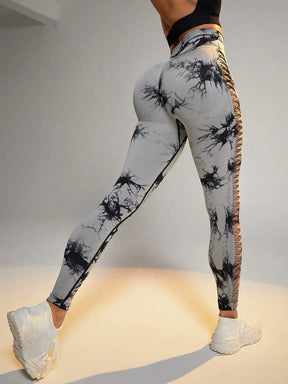 GlowFit™ - Leggings tie-dye con aberturas laterales