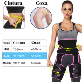 Cinta Modeladora 3 em 1 Abdominal Coxas Bumbum Quadril