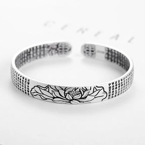 Pulsera SilverZen - Plata 925 ajustable con escrituras budistas