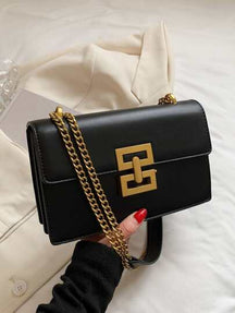 Bolsa de Ombro Elegante com Detalhes em Metal - Luna Fashion Style - 